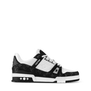 Louis Vuitton Trainer Sneaker Monogram Denim White Black 1A9JGF